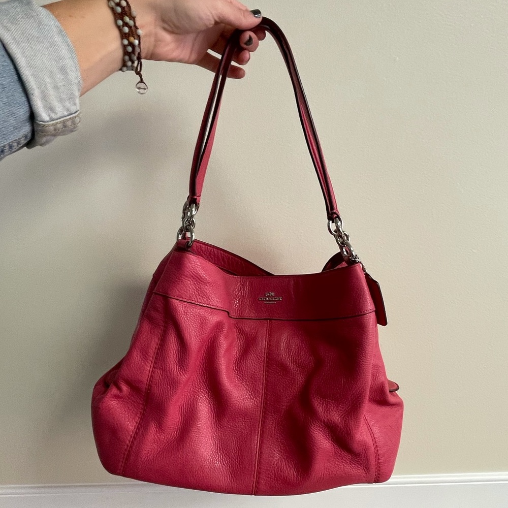 EUC real leather Coach bag